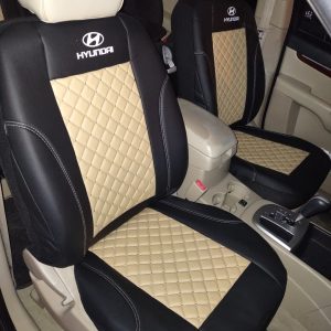 Coprisedili Hyundai Santa Fe – trapuntato beige ed ecopelle nera