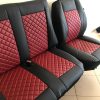 Coprisedili per Furgonato 2+1 - Pelle trapuntata rossa di lusso - immagine 5