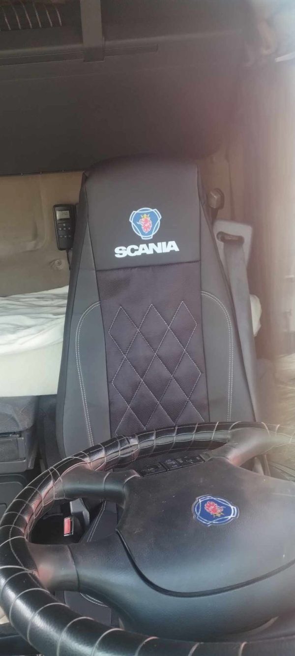 Coprisedili Scania R/G/P  - Alcantara traforata - due sedili pneumatici - immagine 7