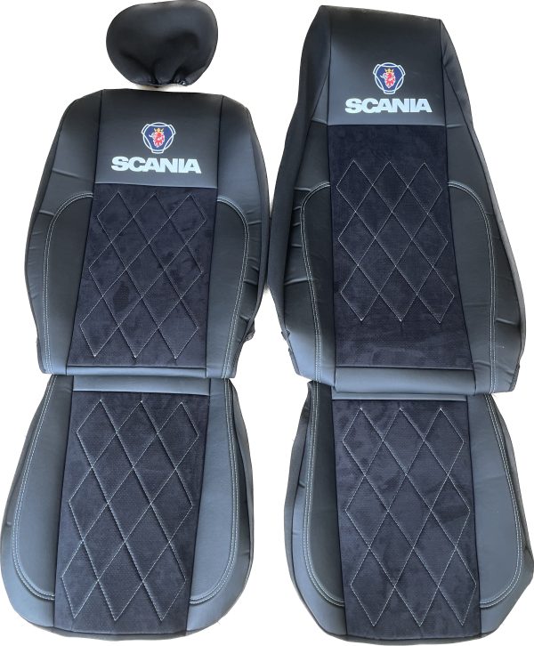 Coprisedili Scania R/G/P  - Alcantara traforata - due sedili diversi - immagine 4