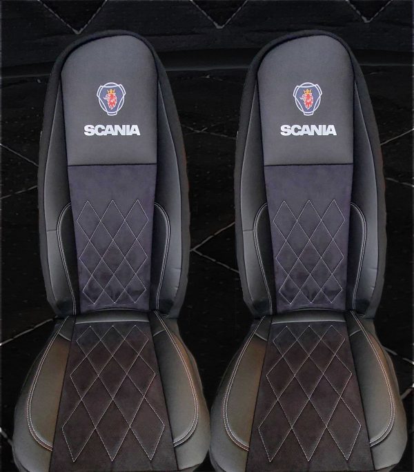 Coprisedili Scania R/G/P  - Alcantara traforata - due sedili pneumatici - immagine 2