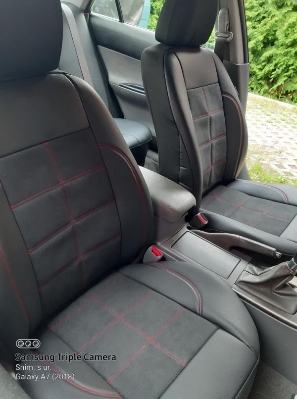 Per i sedili anteriori 1+1 di rivestimenti per sedili in alcantara traforata e ecopelle - immagine 7