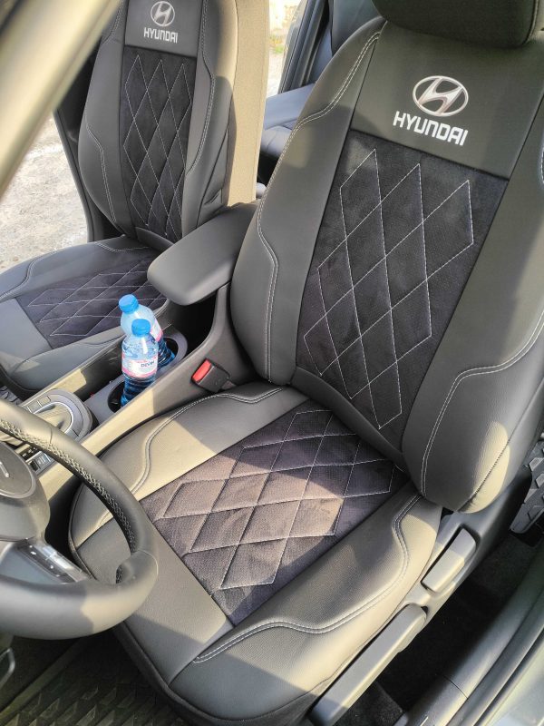 Coprisedili Hyundai Kona - alcantara traforata e ecopelle - immagine 7