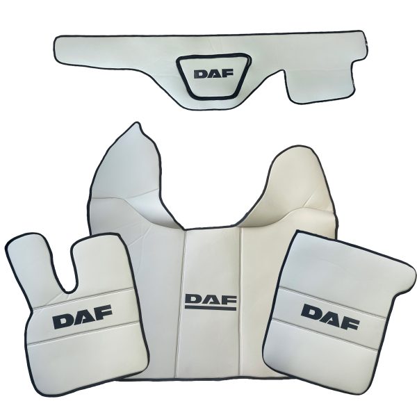 Tappetini in pelle per DAF XF 106 Automatico + copertura del cruscotto - Pelle liscia beige
