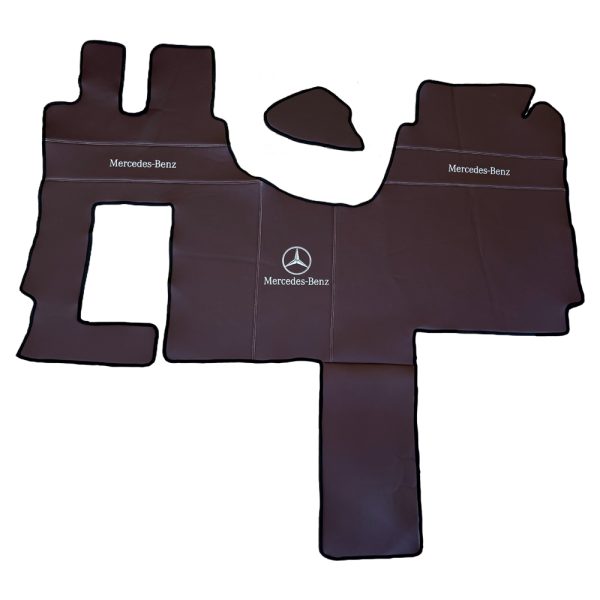 Tappetini in pelle per Mercedes Actros SOLOSTAR - pelle marrone liscia
