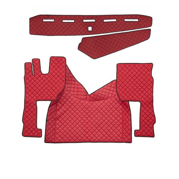 Rivestimento cruscotto in pelle per + tappeto Volvo FH (Dopo il 2013) Automatico / Rosso