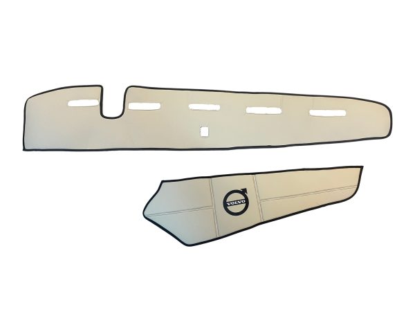 Tappetini in pelle per VOLVO FH4/FH5/FH6 (2013-2025) + copertura del cruscotto - Pelle liscia beige - Image 7