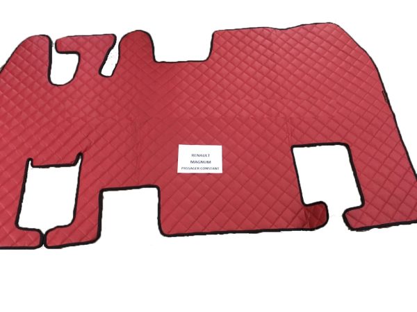 Tappetini in pelle per Renault Magnum con sedile girevole Automatico - Rosso