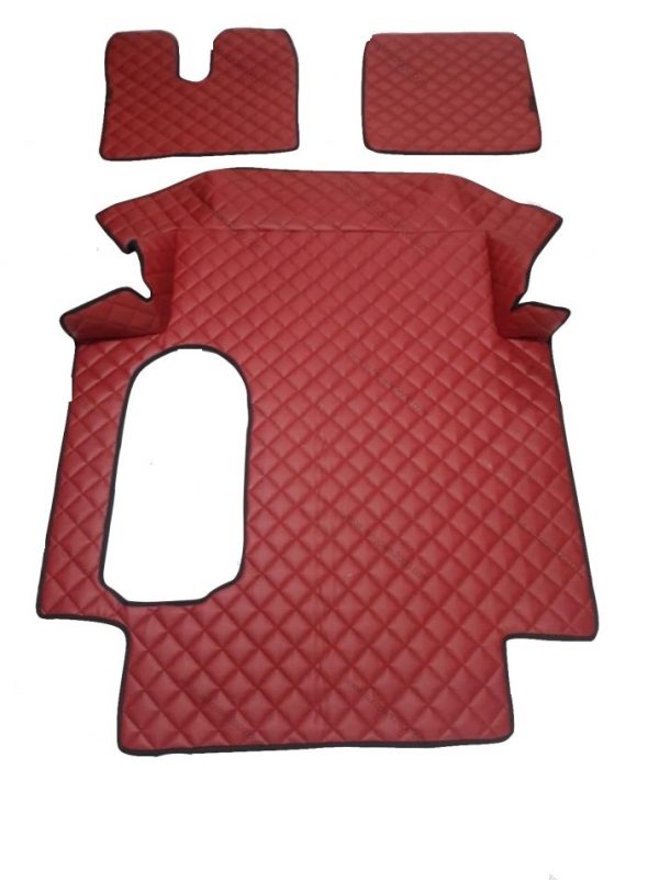 Tappetini in pelle per MAN TGA Automatico - Rosso
