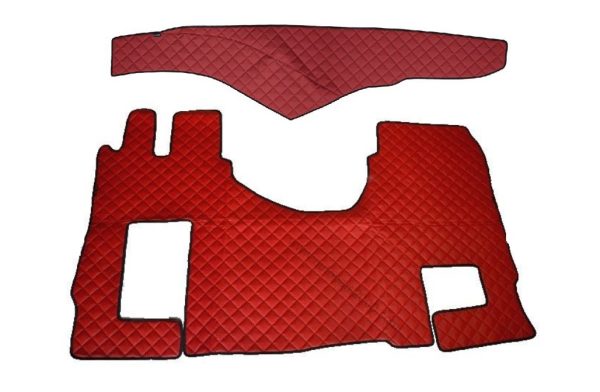 Rivestimento cruscotto in pelle per + tappeto Mercedes Actros MP4 Automatico - Rosso