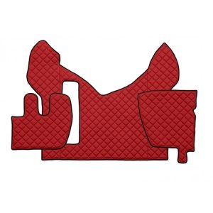 Tappetini in pelle per Renault Premium Automatico (2005-2013) Rosso