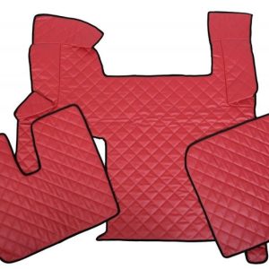 Tappetini in pelle per MAN TGX Automatico (+2 pezzi) Rosso