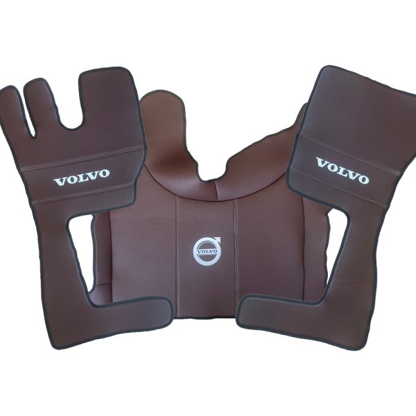 Tappetini in pelle per VOLVO FH4/FH5/FH6 (2013-2025) Automatico - pelle marrone liscia