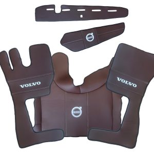 Tappetini in pelle per VOLVO FH4/FH5/FH6 (2013-2025) + copertura del cruscotto – pelle marrone liscia