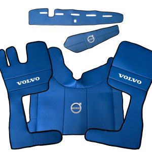 Tappetini in pelle per VOLVO FH4/FH5/FH6 (2013-2025) + copertura del cruscotto – pelle liscia Blu