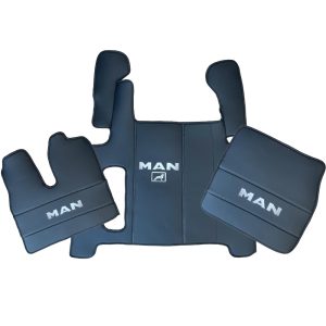 Tappetini in pelle per MAN TGX (2 cassetti, 2017-2020) – pelle nera liscia