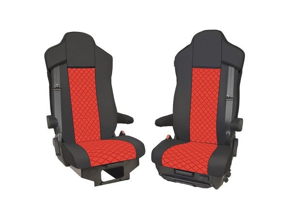 Coprisedili IVECO S-way  - pelle trapuntata rossa