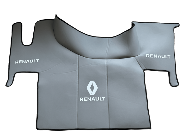 Tappetini in pelle per Renault T - pavimento piatto - pelle liscia grigia