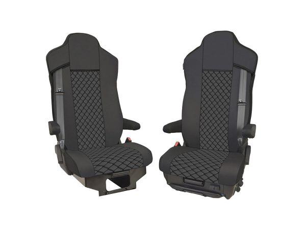 Coprisedili IVECO S-way - pelle trapuntata nera