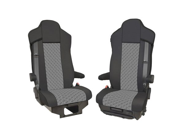 Coprisedili IVECO S-Way   - pelle trapuntata grigia