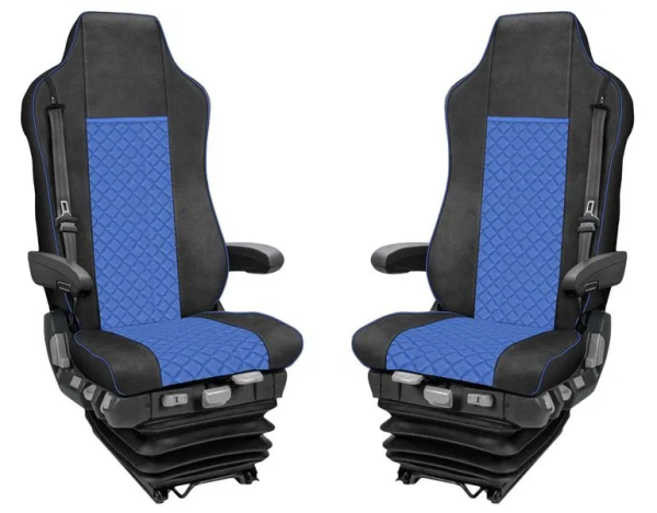 Coprisedili IVECO Stralis / Hi-Way   (prima del 2019)  - pelle trapuntata blu