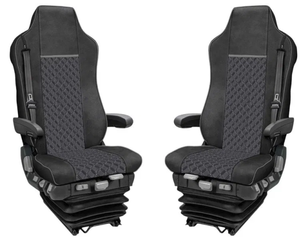 Coprisedili IVECO Stralis / Hi-Way   (prima del 2019)  - pelle trapuntata nera