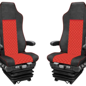 Coprisedili IVECO Stralis / Hi-Way   (prima del 2019)  – pelle trapuntata rossa